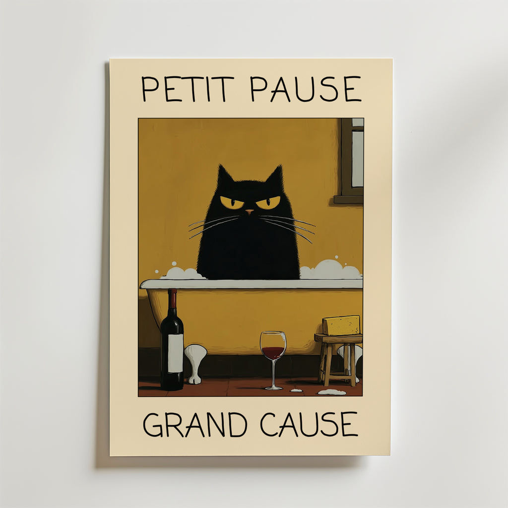 Evening Bath Cat Poster