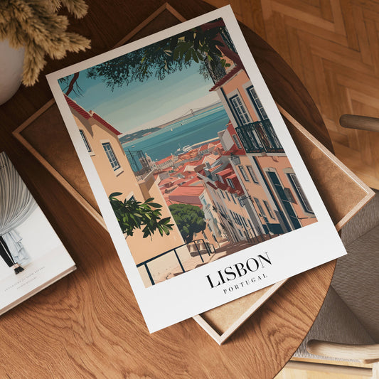 Golden Streets Of Lisbon Poster