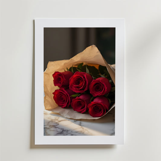 Romantic Red Roses Poster
