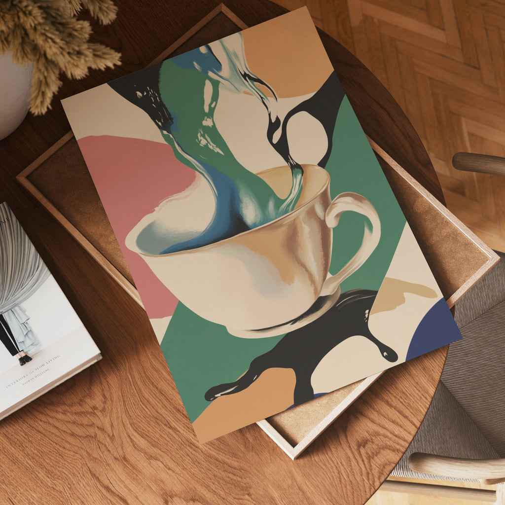 Abstract Melting Coffee Poster