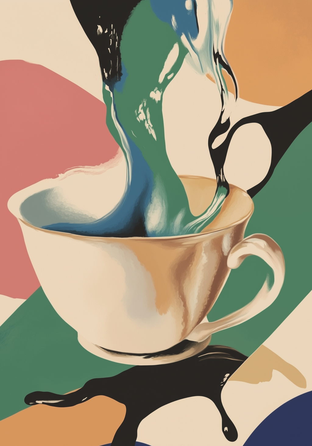 Abstract Melting Coffee Poster