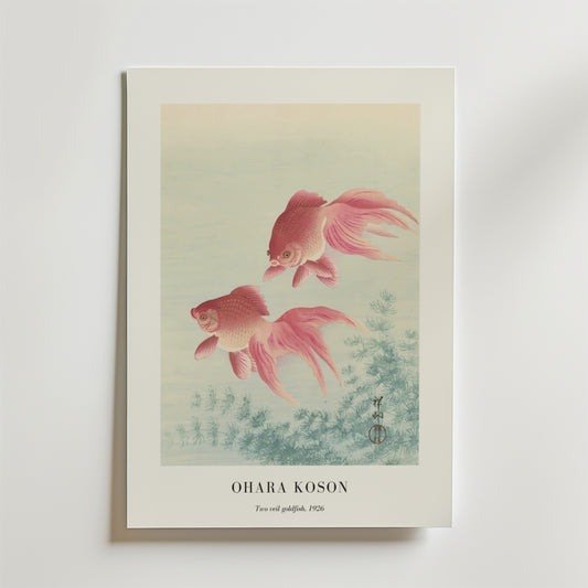 Two Veil Goldfish Ohara Koson Poster