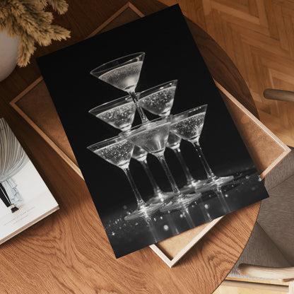 Champagne Glas Pyramid Drink Poster