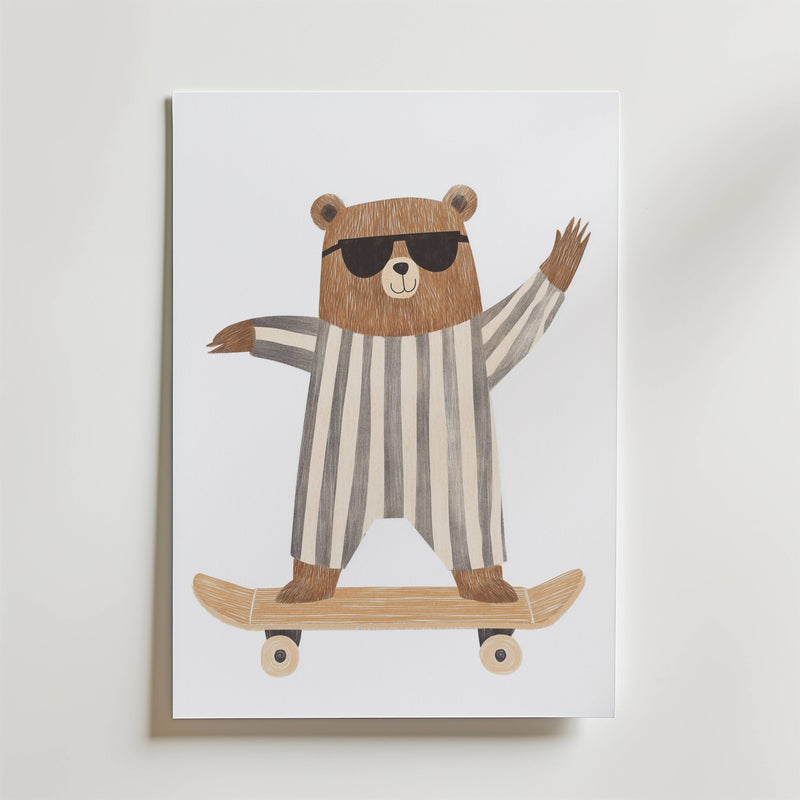 Skater Bear Poster