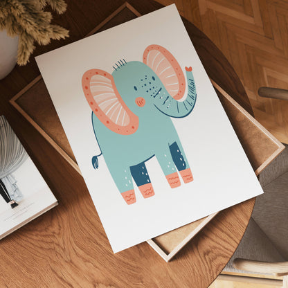 Peachy Elephant Poster