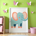 Peachy Elephant Poster