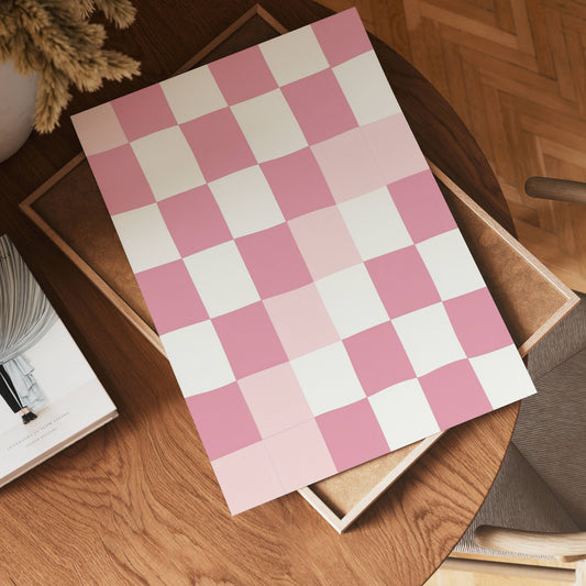 Pink Checkered Poster