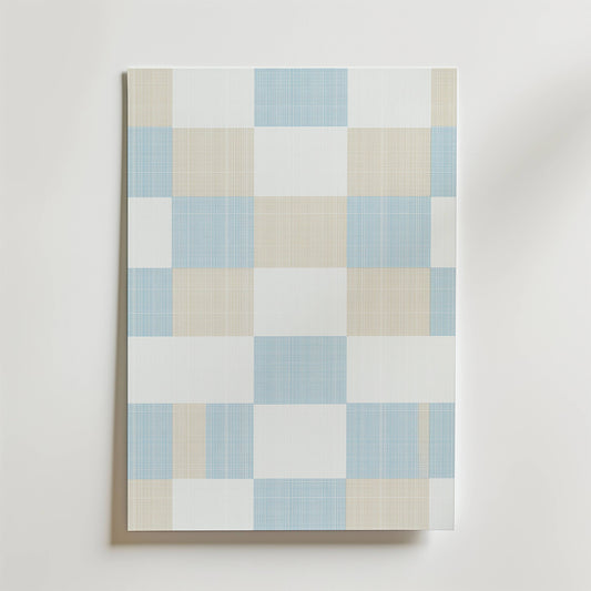 Soft Blue Check Poster