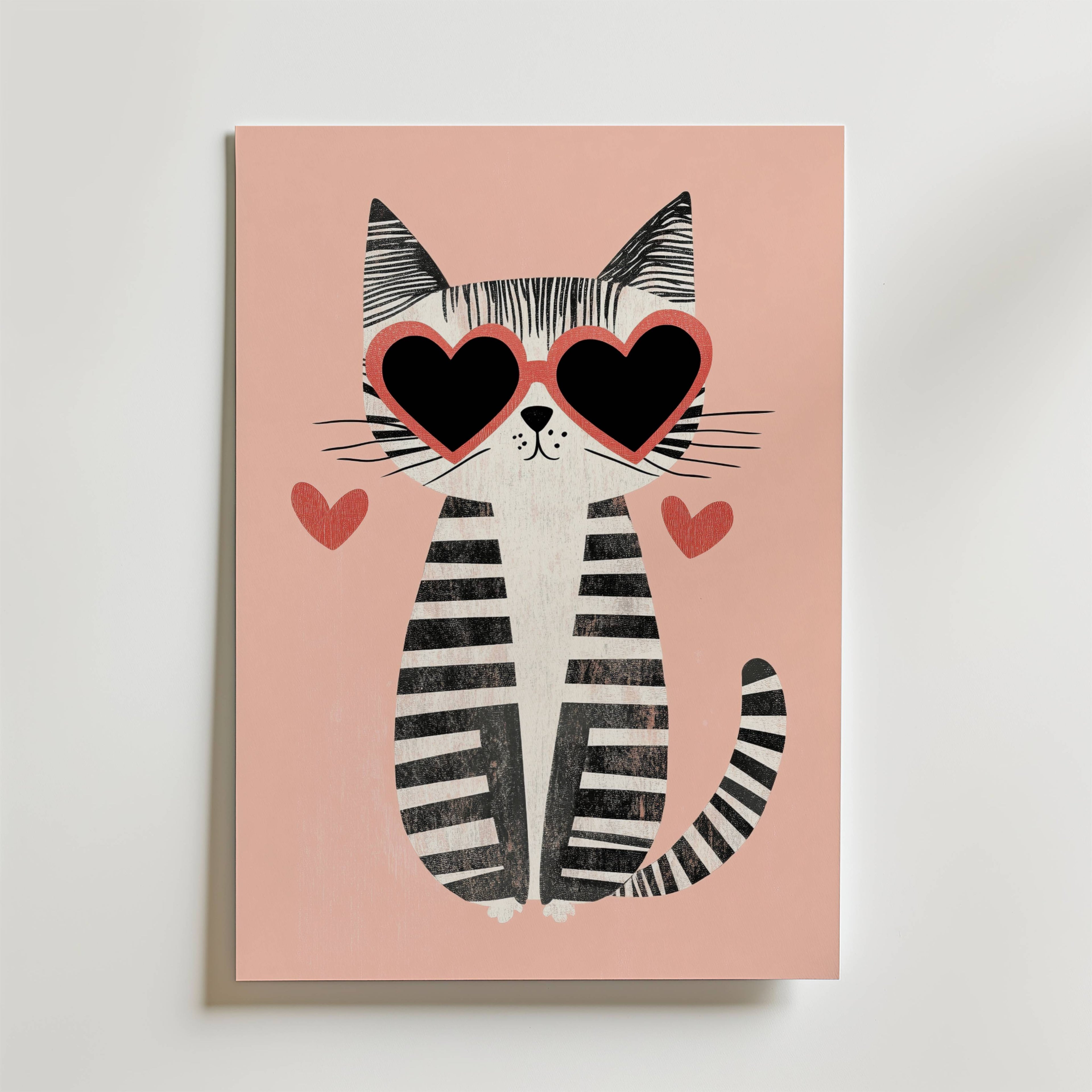 Heart Eyes Cat Poster