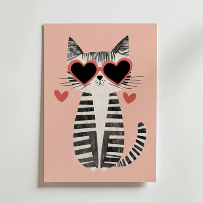 Heart Eyes Cat Poster