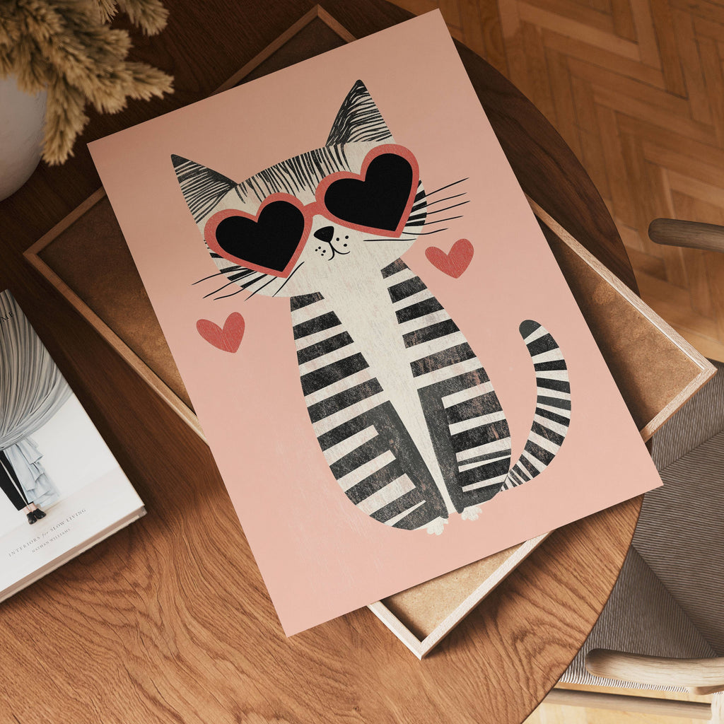 Heart Eyes Cat Poster