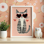 Heart Eyes Cat Poster
