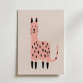 Pink Spotted Cat Poster