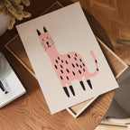 Pink Spotted Cat Poster
