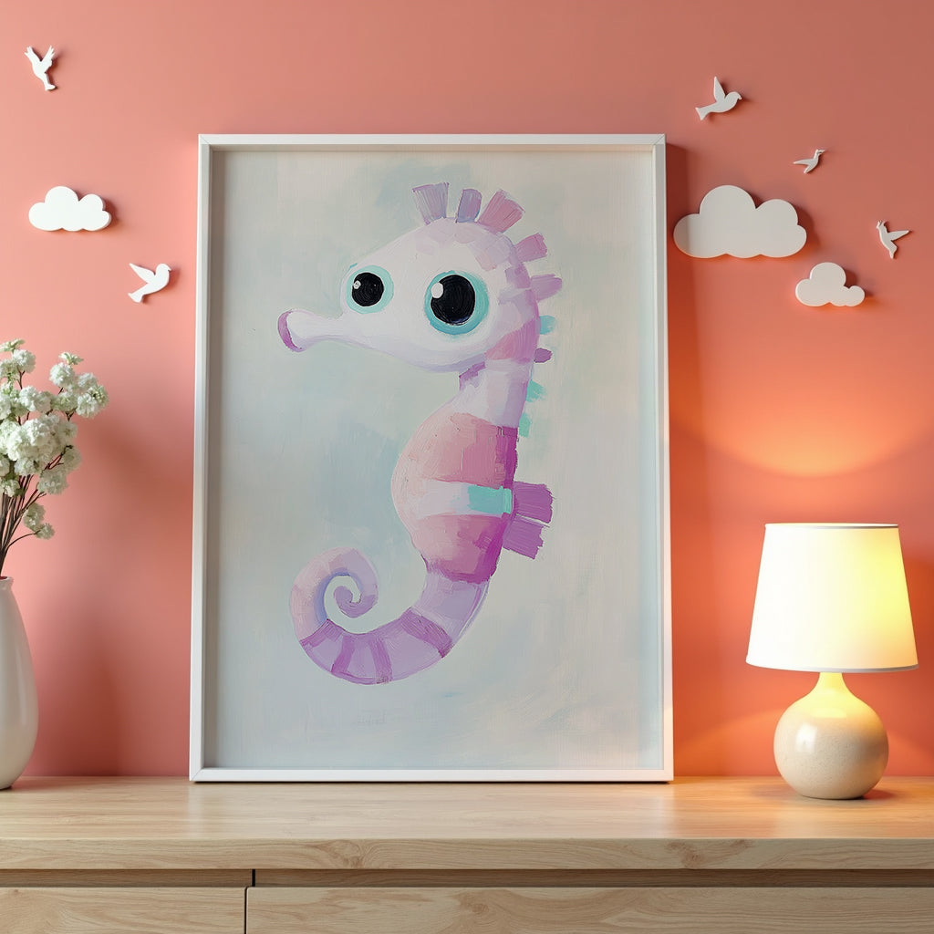 Pastel Seahorse Poster