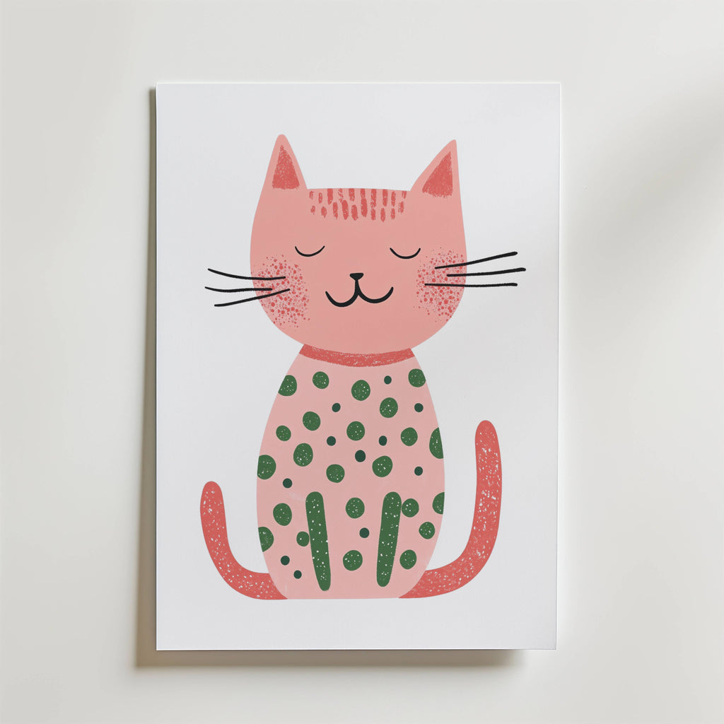 Pink Cat Poster