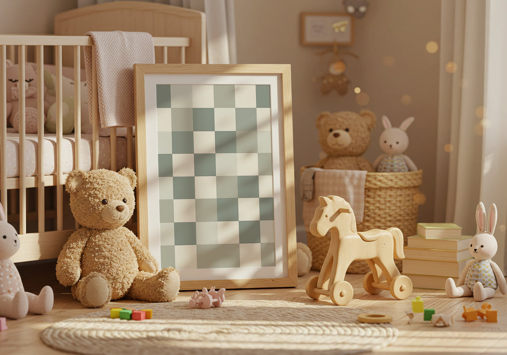 Grey Checkerboard Poster