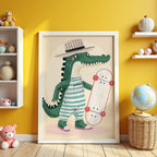 Cool Crocodile Skater Poster