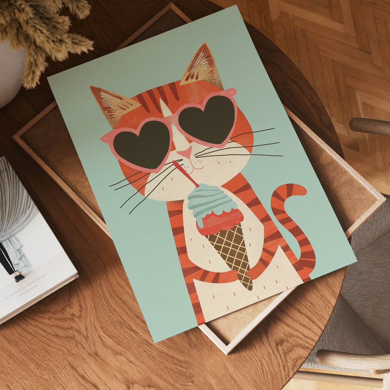 Cool Cat Ice Cream Poster