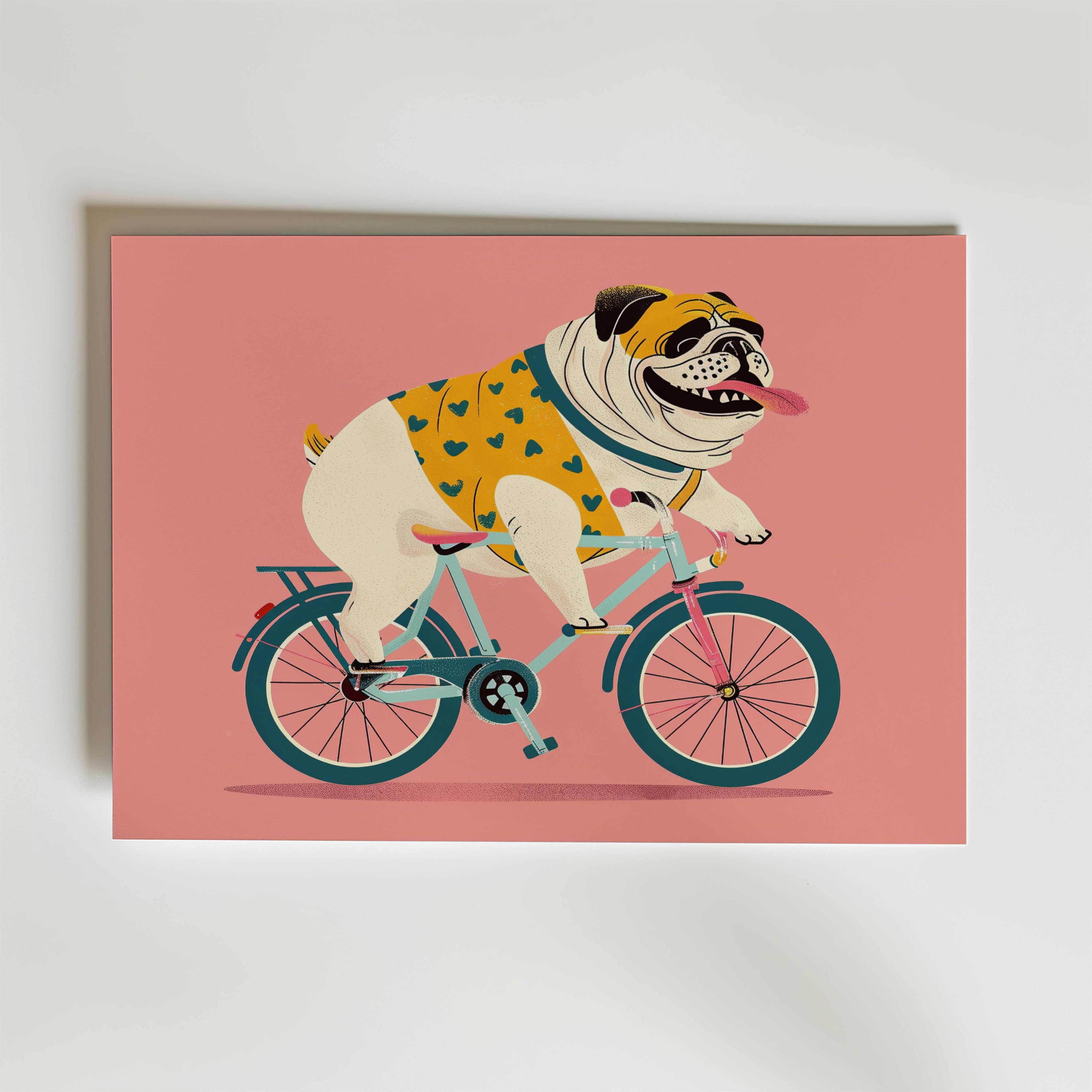 Biking Bulldog Poster