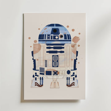 Astro Droid – stilfullt konsttryck från Bozetto, tryckt på matt finpapper i hög tryckkvalitet