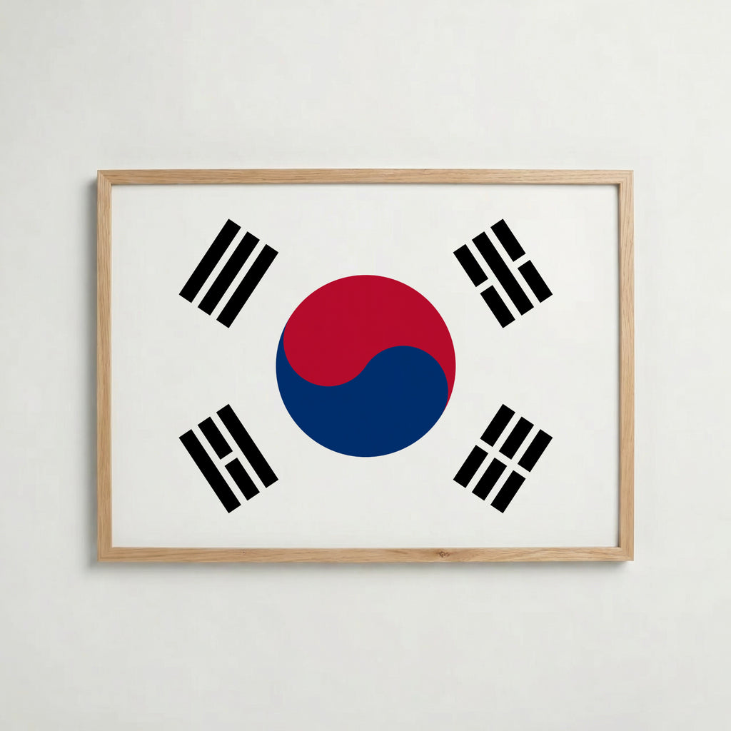 South Korea National Flag Poster – poster väggdekoration inredning – Affischer hos Bozetto