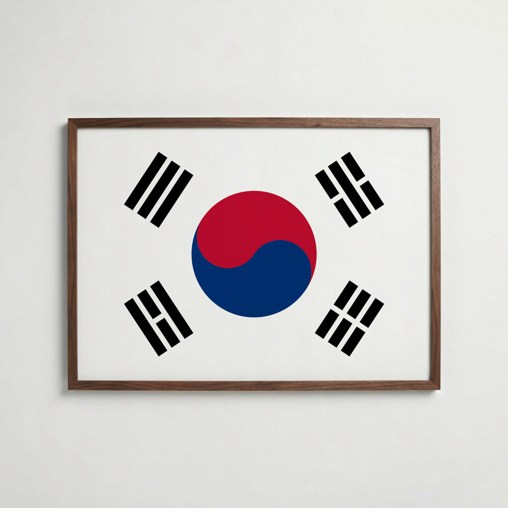 South Korea National Flag Poster poster – väggdekoration för hemmet – köp hos Bozetto