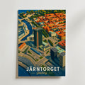 Järntorget affisch inramad i neutral ram – se hur konsttrycket ser ut, Bozetto i hög tryckkvalitet