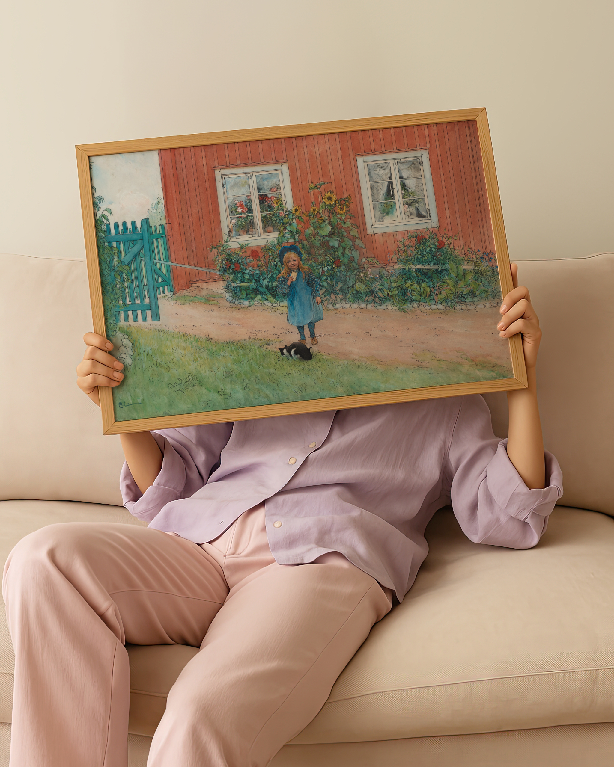 Carl Larsson Brita, en katt och en smörgås 1898 Poster