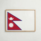 Nepal National Flag Poster – poster väggdekoration inredning – Affischer hos Bozetto