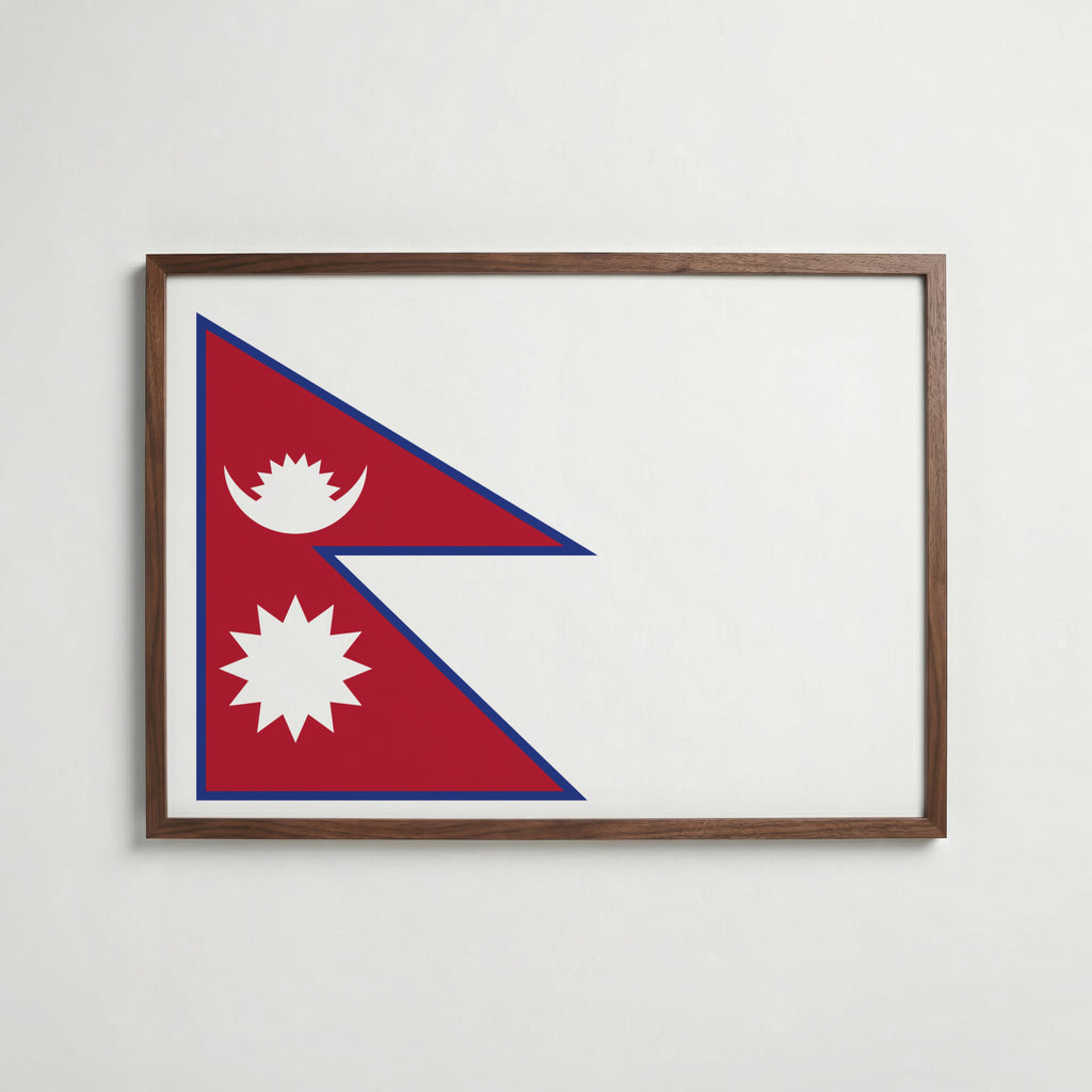 Nepal National Flag Poster poster – väggdekoration för hemmet – köp hos Bozetto