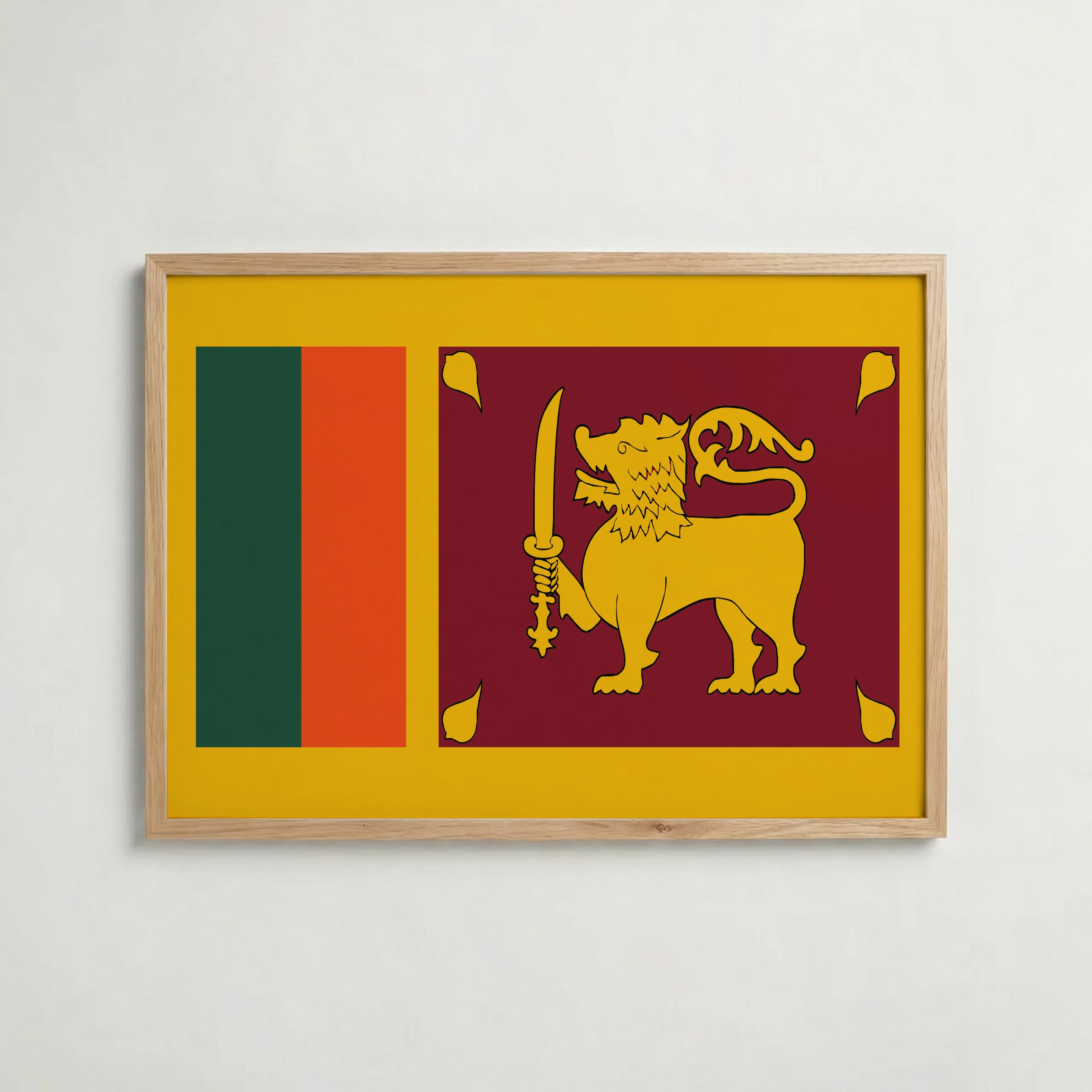 Sri Lanka National Flag Poster – poster väggdekoration inredning – Affischer hos Bozetto
