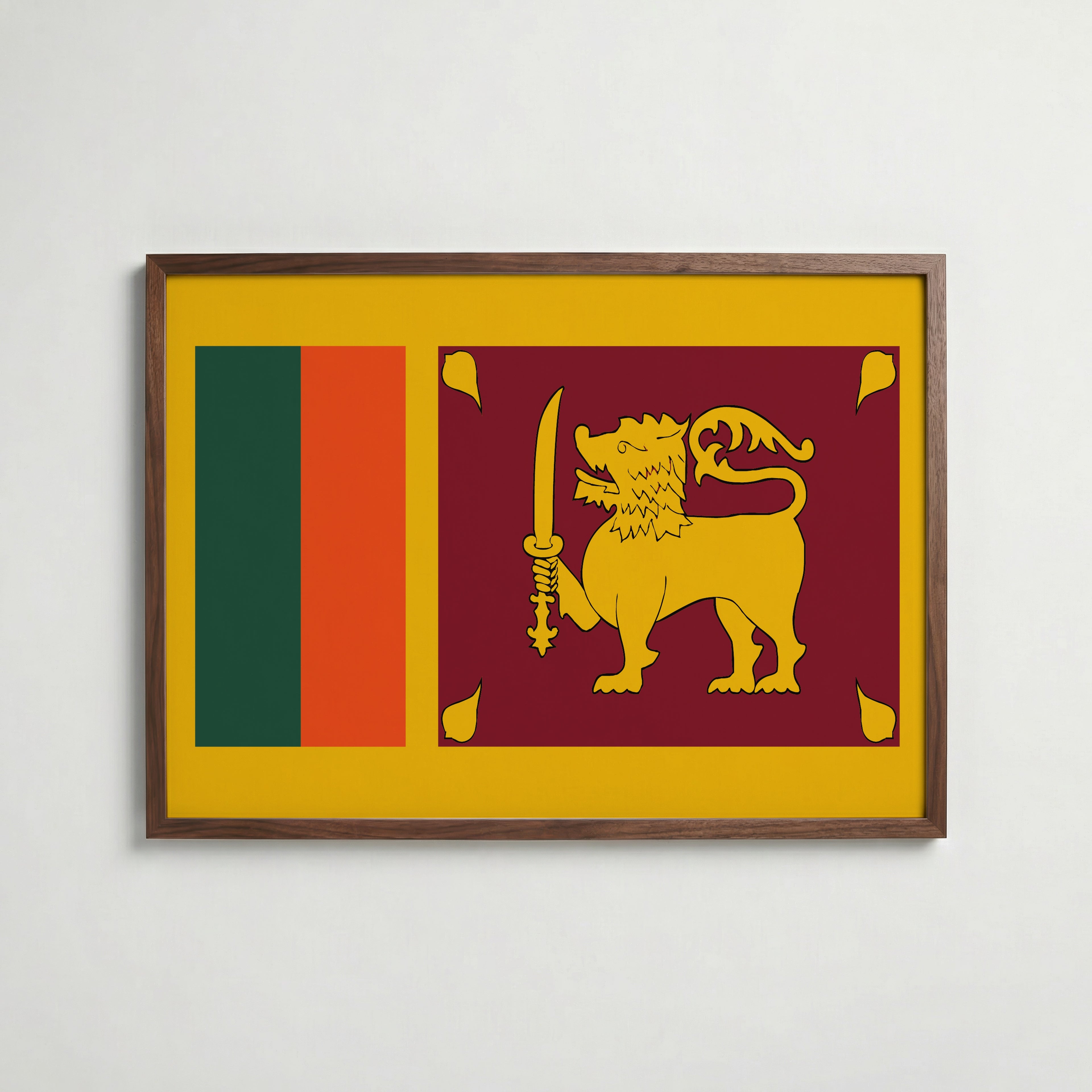 Sri Lanka National Flag Poster poster – väggdekoration för hemmet – köp hos Bozetto