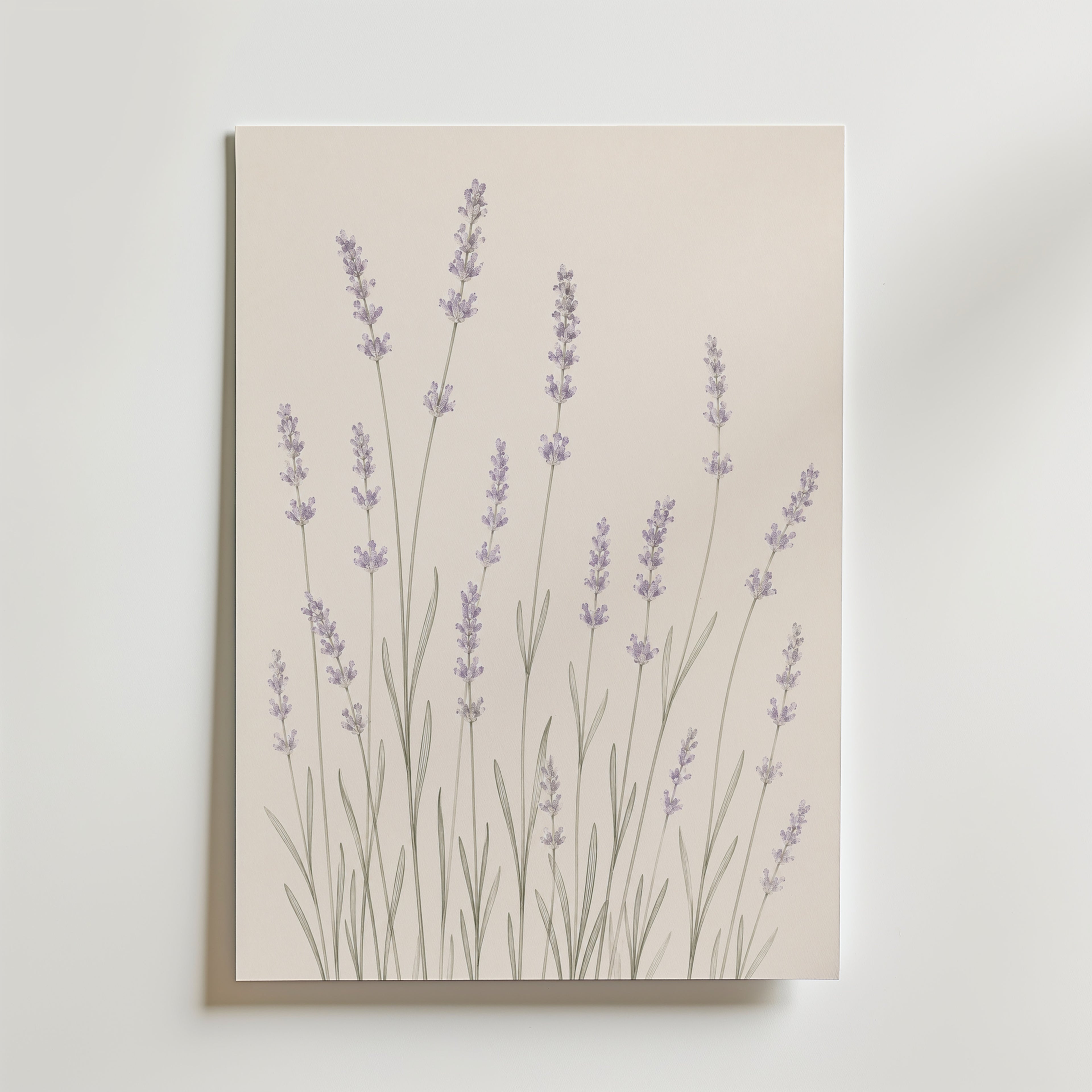 Slender Lavender Field affisch inramad i neutral ram – konsttryck från Bozetto – nr 1