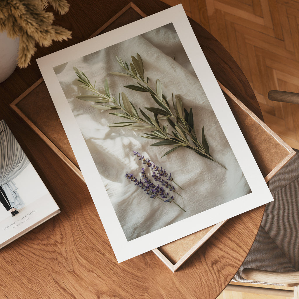 Linen & Leaves Poster