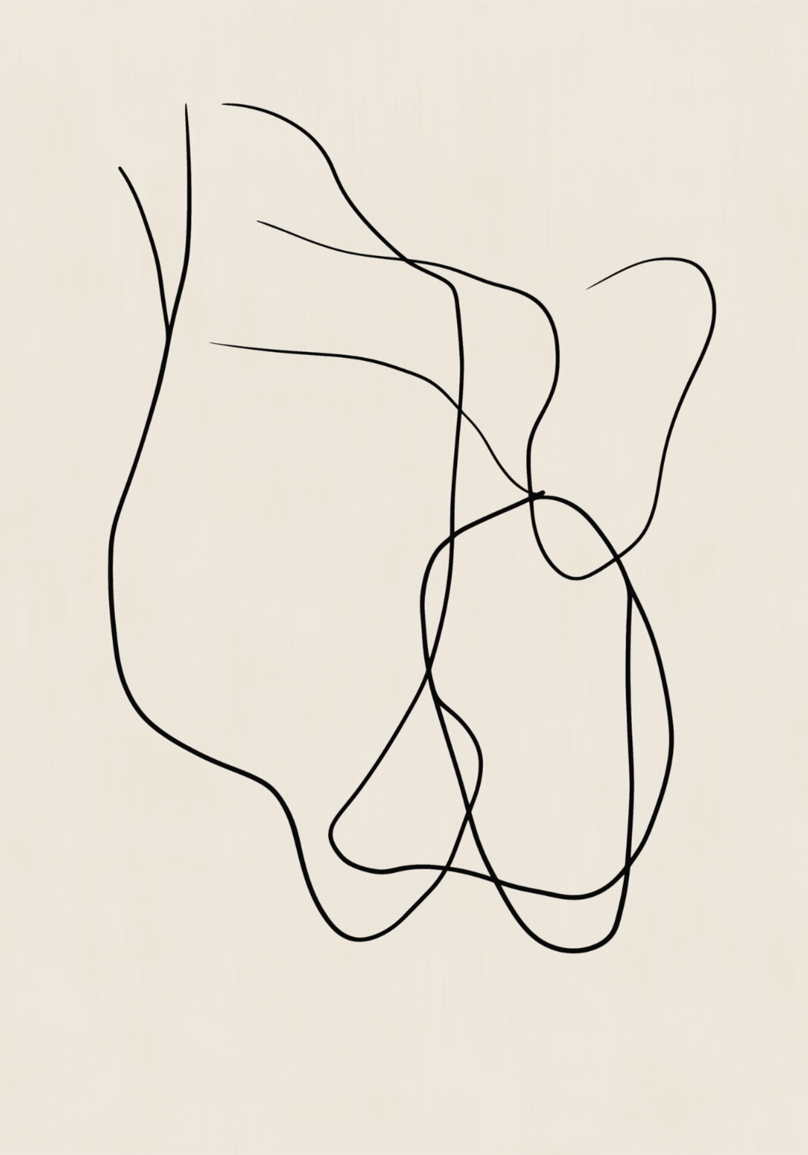 Abstract Black Line Flow Poster