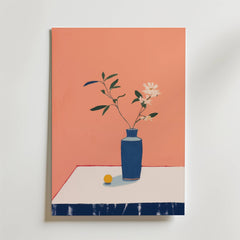 Blue Vase Still Life Poster