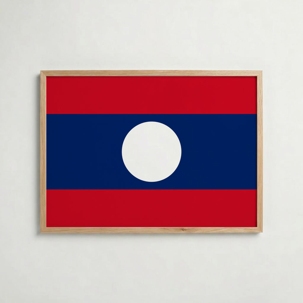 Laos National Flag Poster – poster väggdekoration inredning – Affischer hos Bozetto