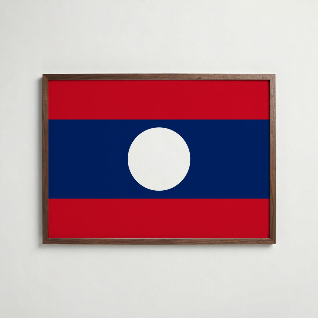Laos National Flag Poster poster – väggdekoration för hemmet – köp hos Bozetto