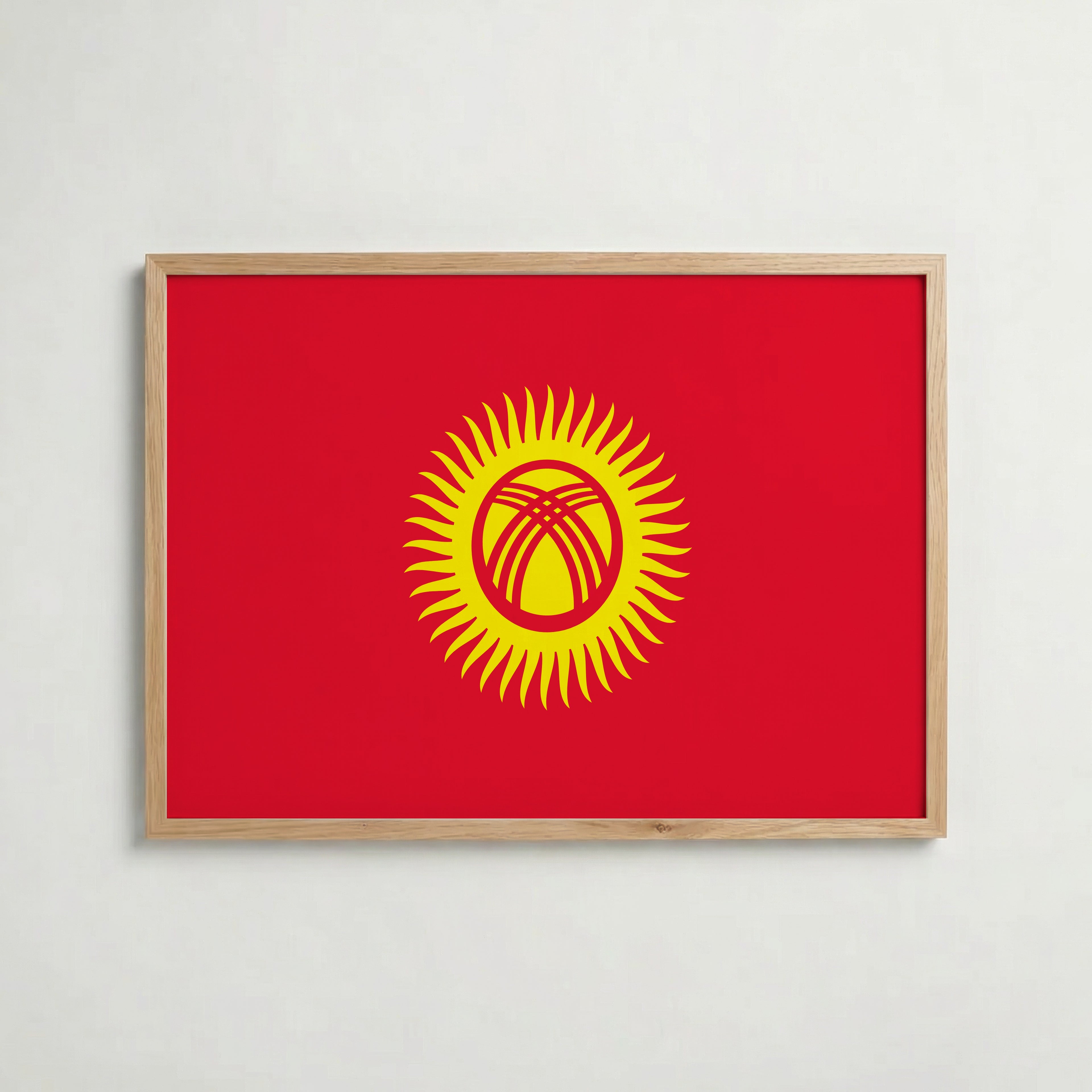 Kyrgyzstan National Flag Poster – poster väggdekoration inredning – Affischer hos Bozetto