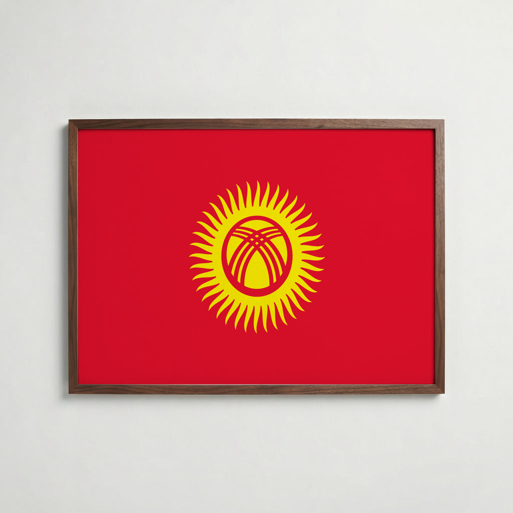 Kyrgyzstan National Flag Poster poster – väggdekoration för hemmet – köp hos Bozetto