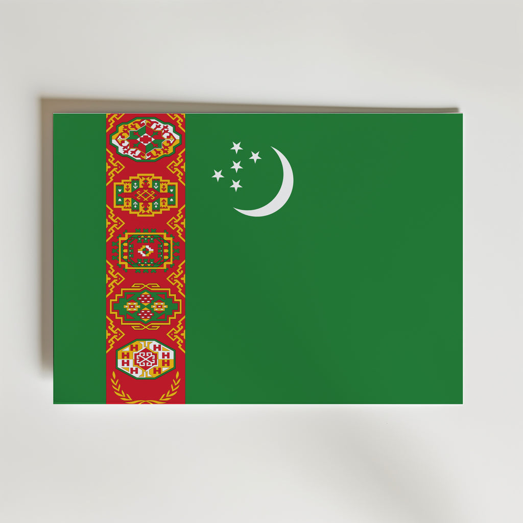 Turkmenistan National Flag Poster affisch – poster till väggdekoration – köp online hos Bozetto