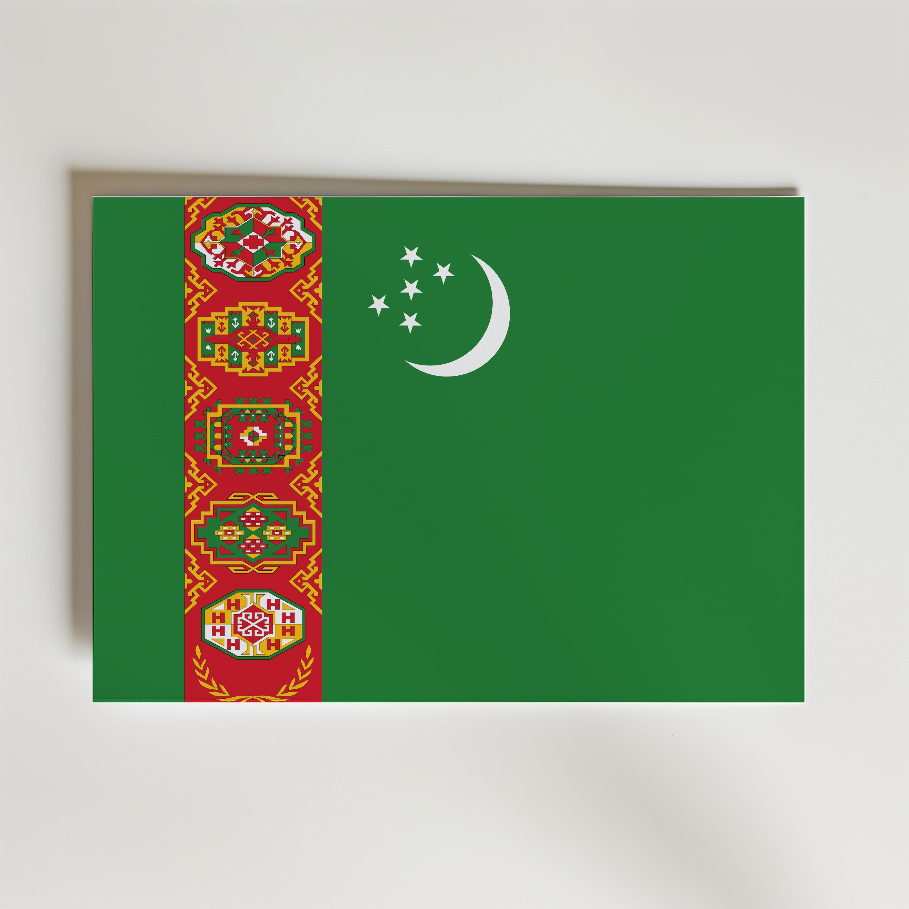 Turkmenistan National Flag Poster affisch – poster till väggdekoration – köp online hos Bozetto