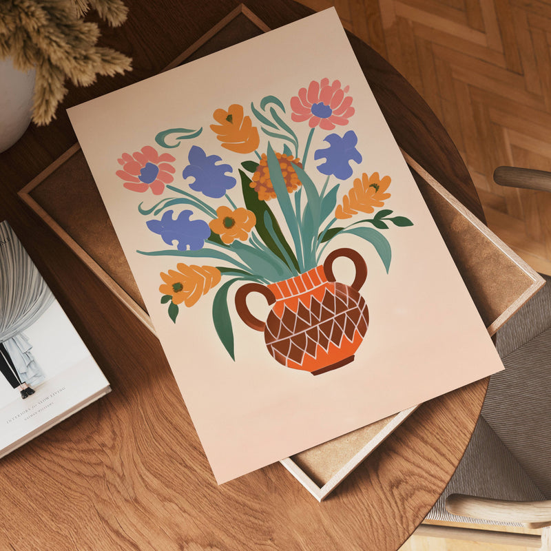 Terracotta Blooms Poster