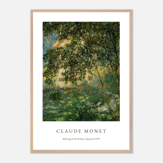 Claude Monet Relaxing In The Garden Poster
