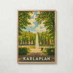 Karlaplan Stockholm Poster i ekram – inramad konsttryck för stilren inredning hos Bozetto