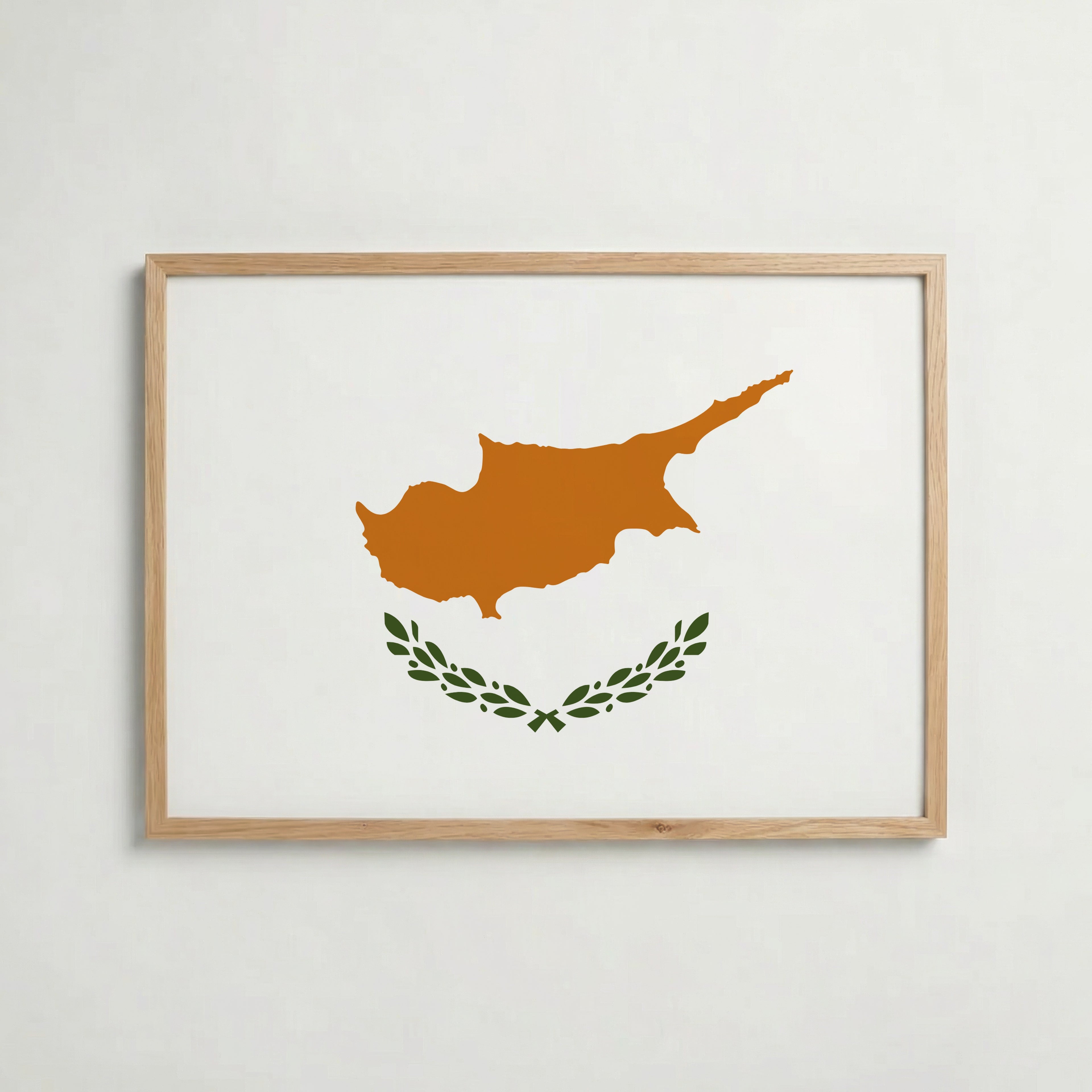 Cyprus National Flag Poster i ekram – inramad konsttryck för stilren inredning hos Bozetto