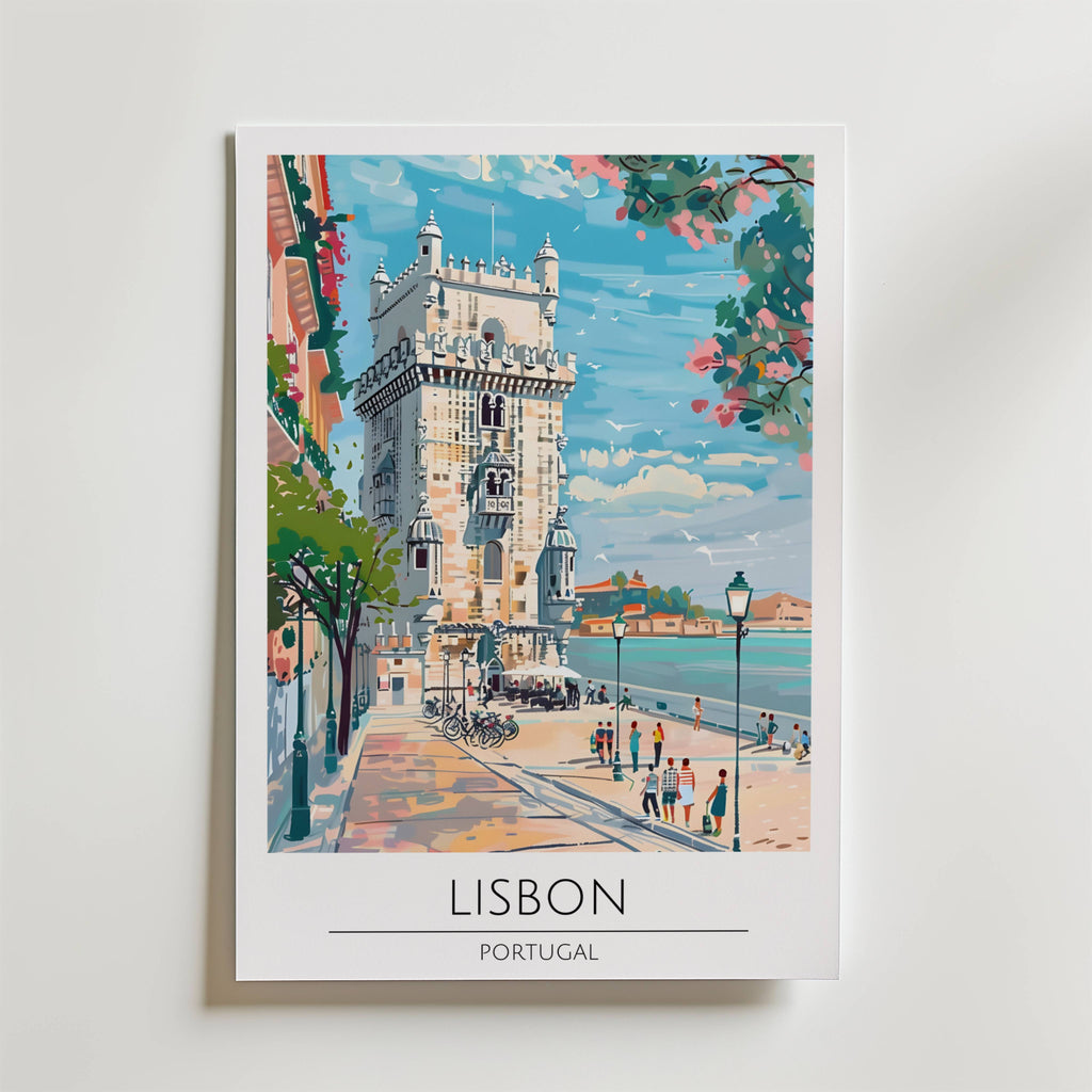 Lisbon Riverside Tower Poster