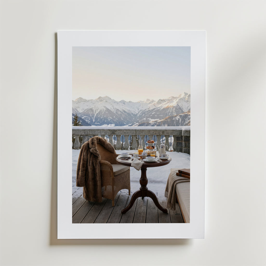 Alpine Morning Indulgence – stilfullt konsttryck från Bozetto, tryckt på matt finpapper