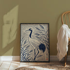 Blue Crane Linocut Poster – i rum 1
